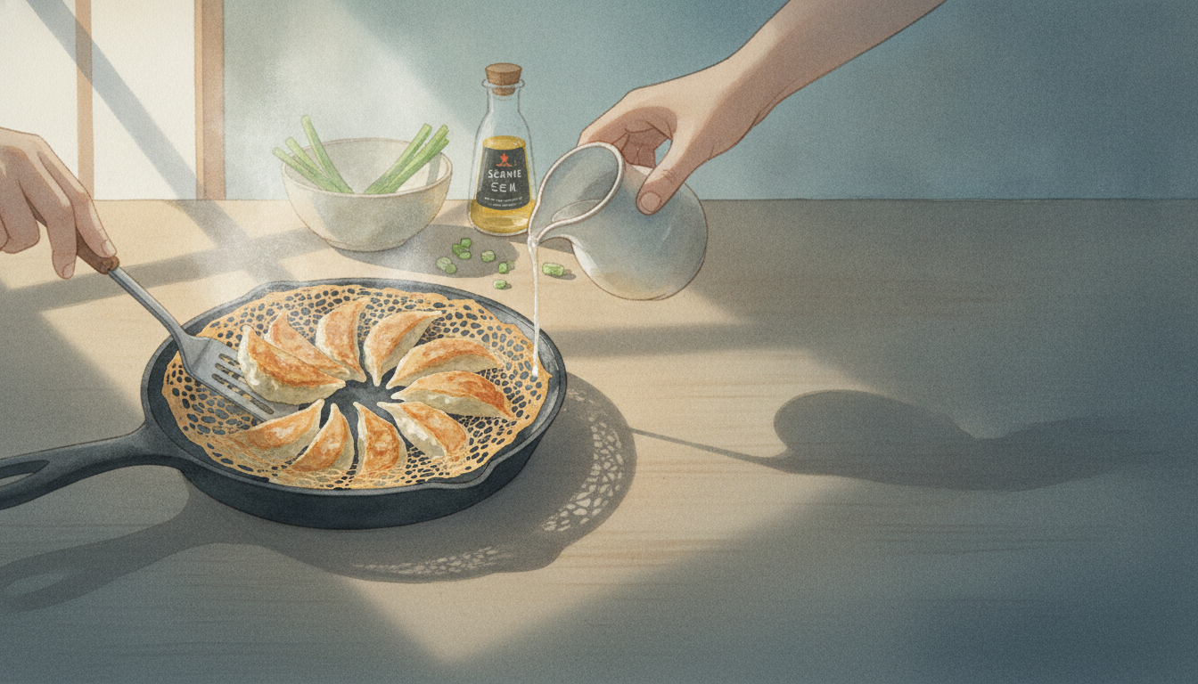 パリパリの羽根つき餃子を綺麗に作るコツ